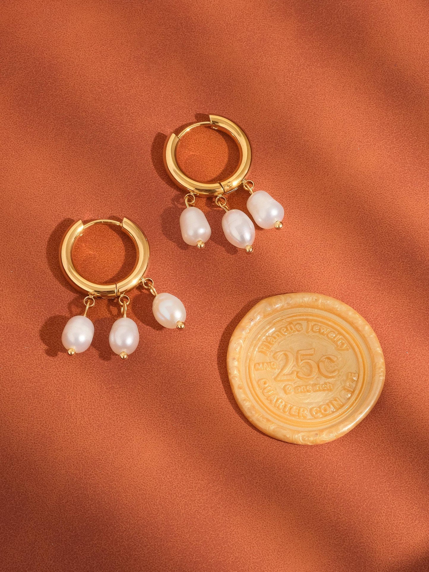 Séjour 18K Gold Non-Tarnish Petite Pearl Dangle Earring: Yellow Gold