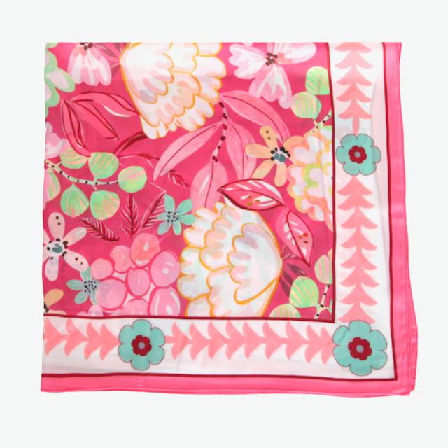 S26086 100% Polyester Lightweight Square Scarf: 04 Orange