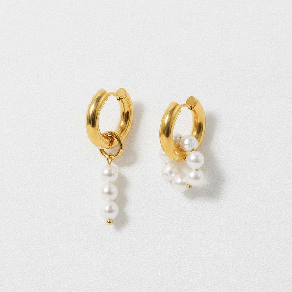 Pearl Hoop Earrings: A1