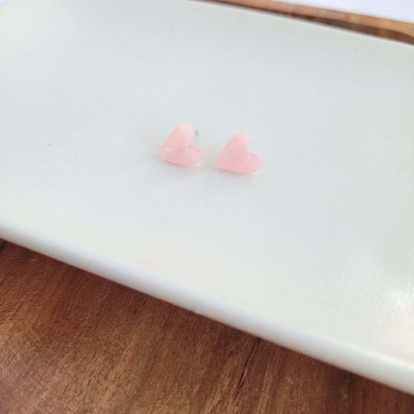Hand Drawn Heart Studs - Pink // Jewelry, Earrings, Valentine's