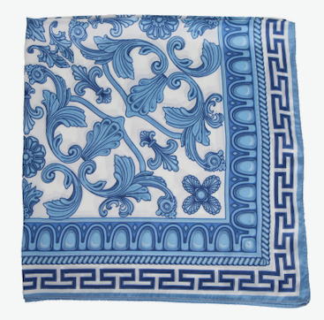 S26085 100% Polyester Lightweight Square Scarf: 01 BL
