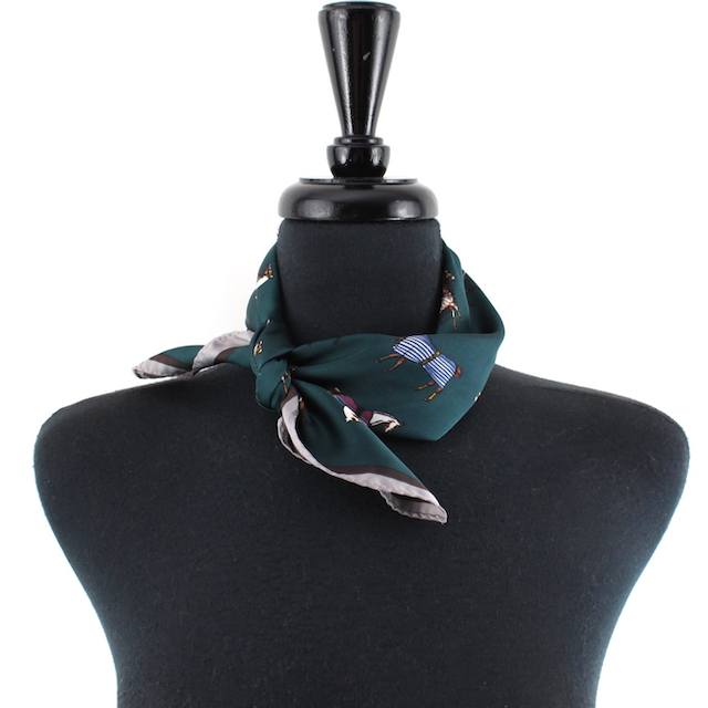S24214 Horse Pattern Lightweight Square Scarf: 03 Beige