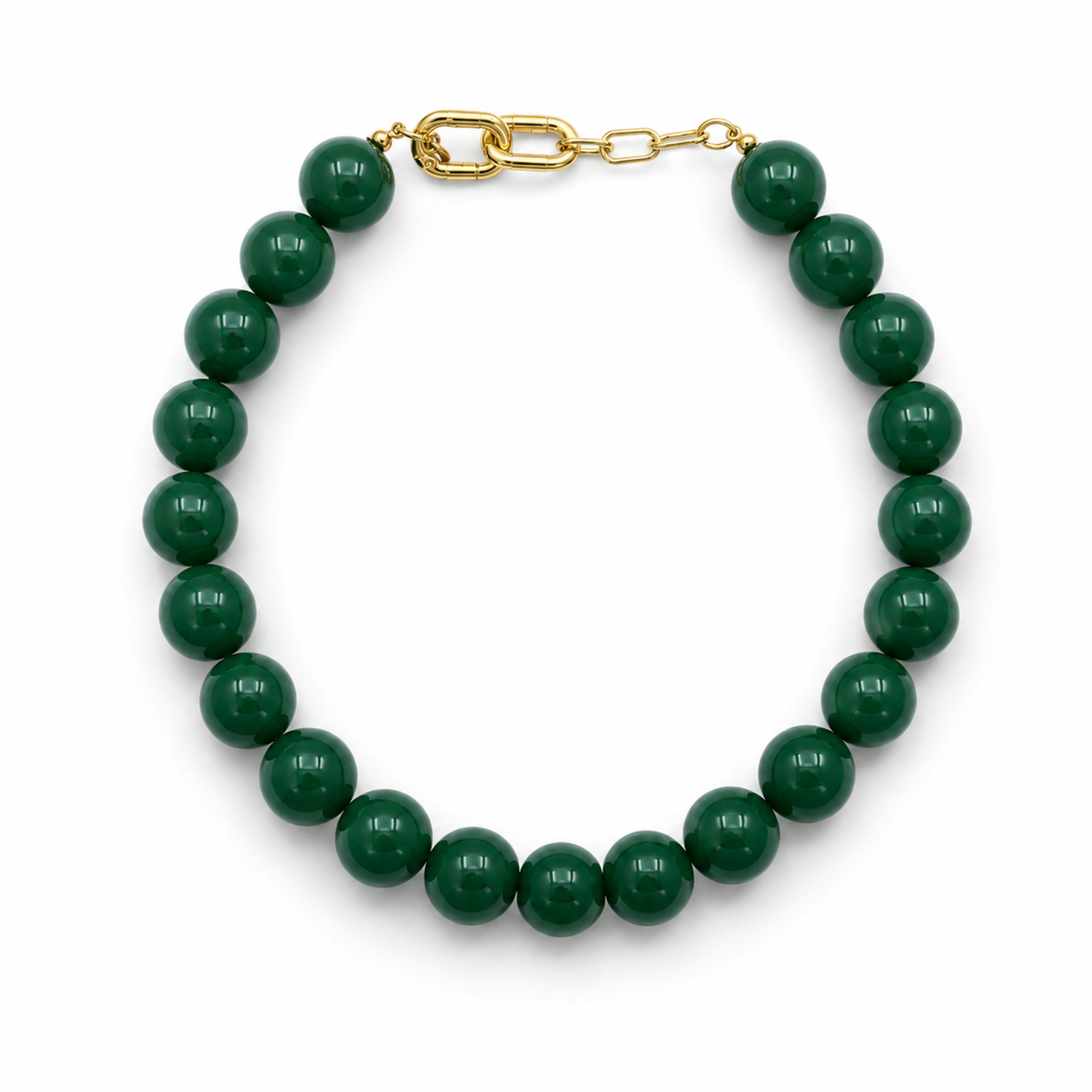 Beaded Color Gumball Statement Necklace: Royal Navy