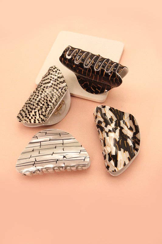 SHINY OVAL HAIR CLAW CLIPS | 40H461: A