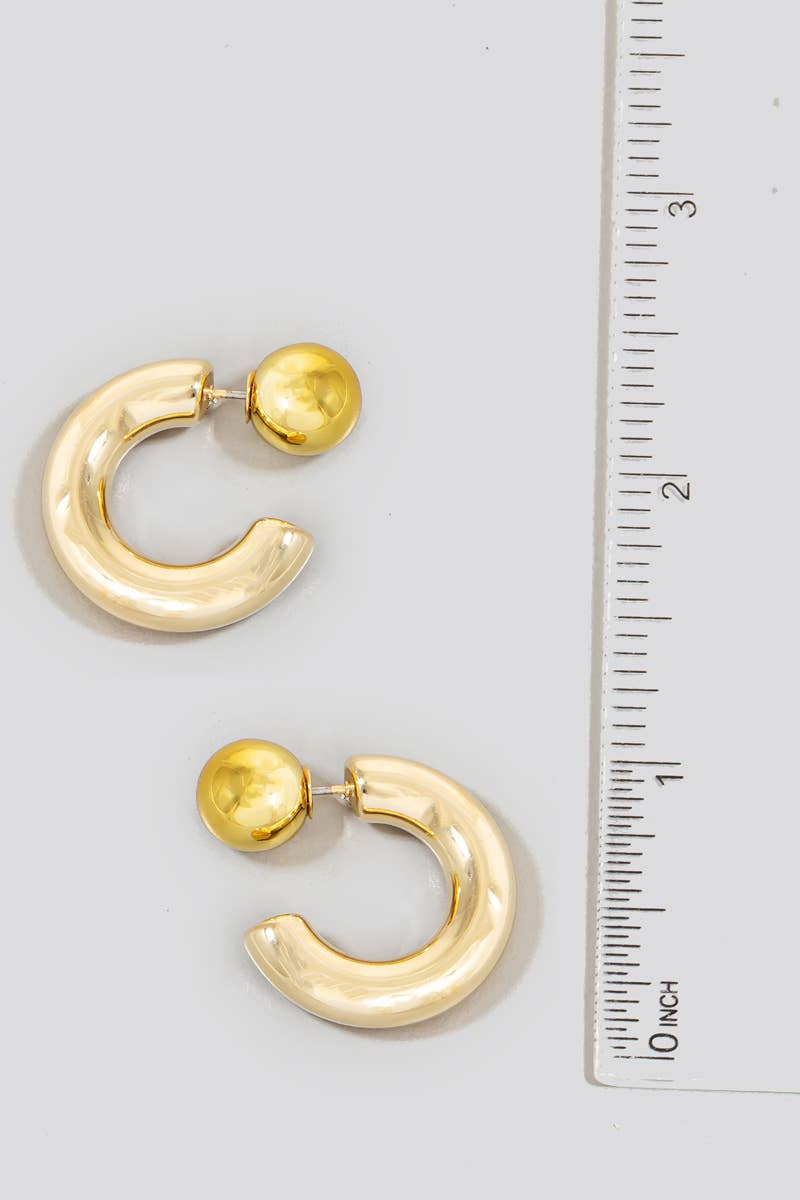 25Mm Metallic Tube Hoop Earrings: G