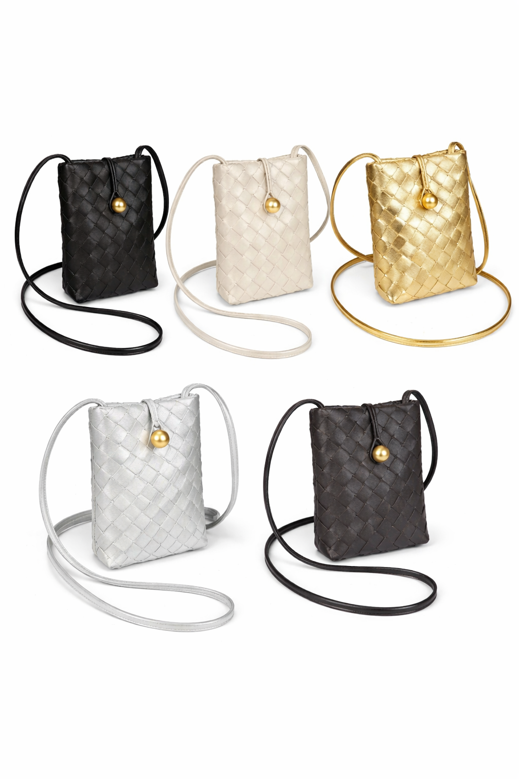 P25022 Small Woven Crossbody Bag: 13 Army Green