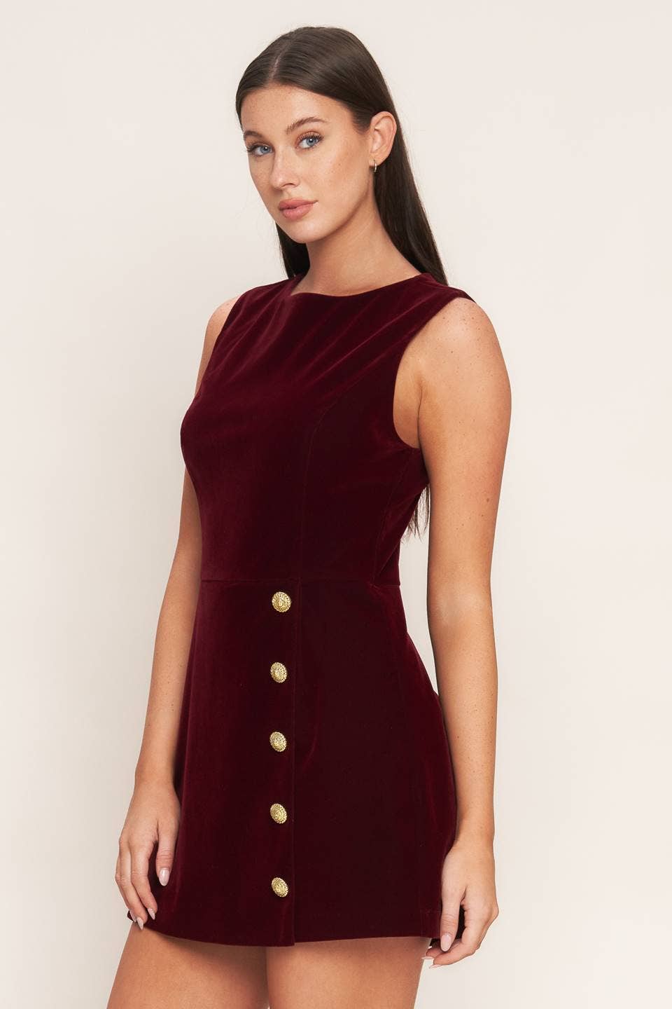 A velvet romper - IP9004: Burgundy / Contemporary / S