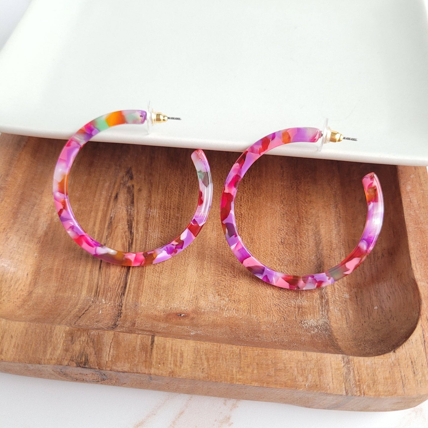 Cameron Hoops - Paradise Pink // Jewelry, Earrings