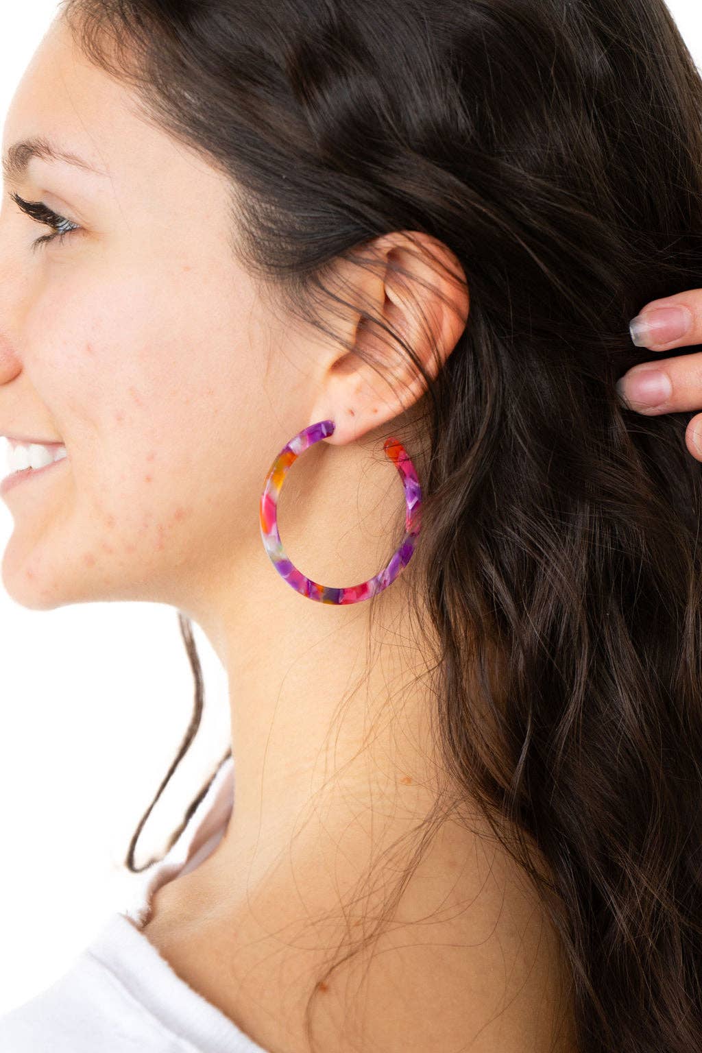 Cameron Hoops - Paradise Pink // Jewelry, Earrings
