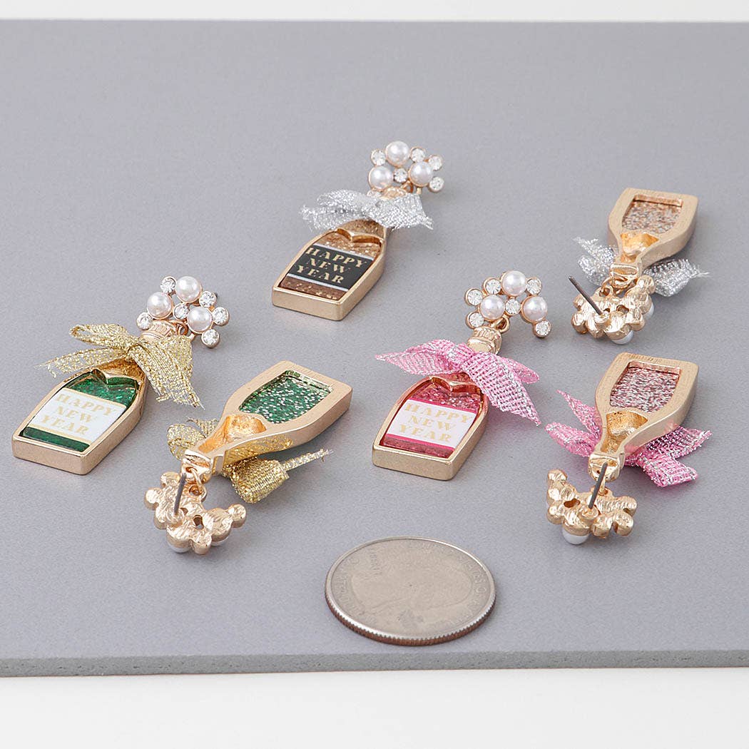 Happy New Year Champagne Earrings: PK