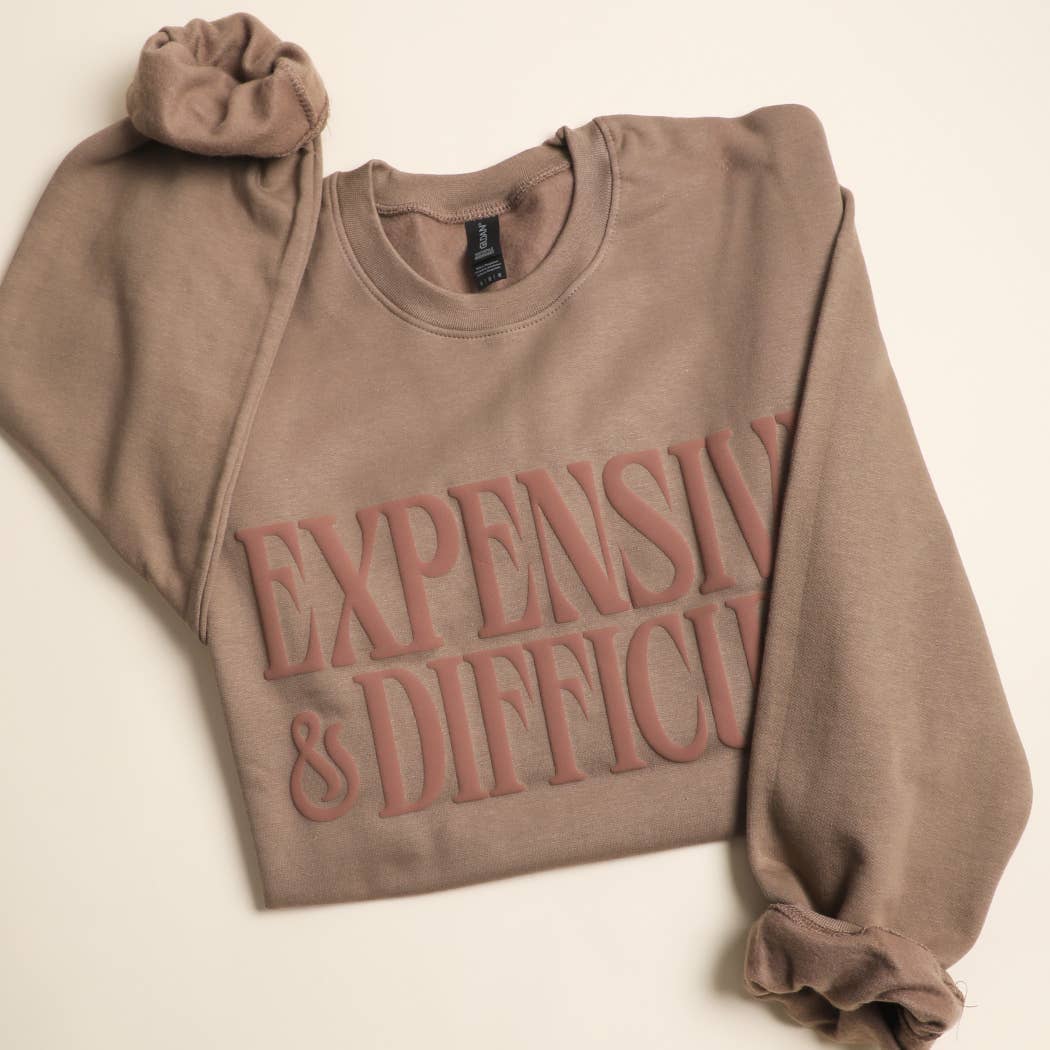 EXPENSIVE & DIFFICULT PUFF MIDWEIGHT Sweatshirt: FOREST GREEN / M