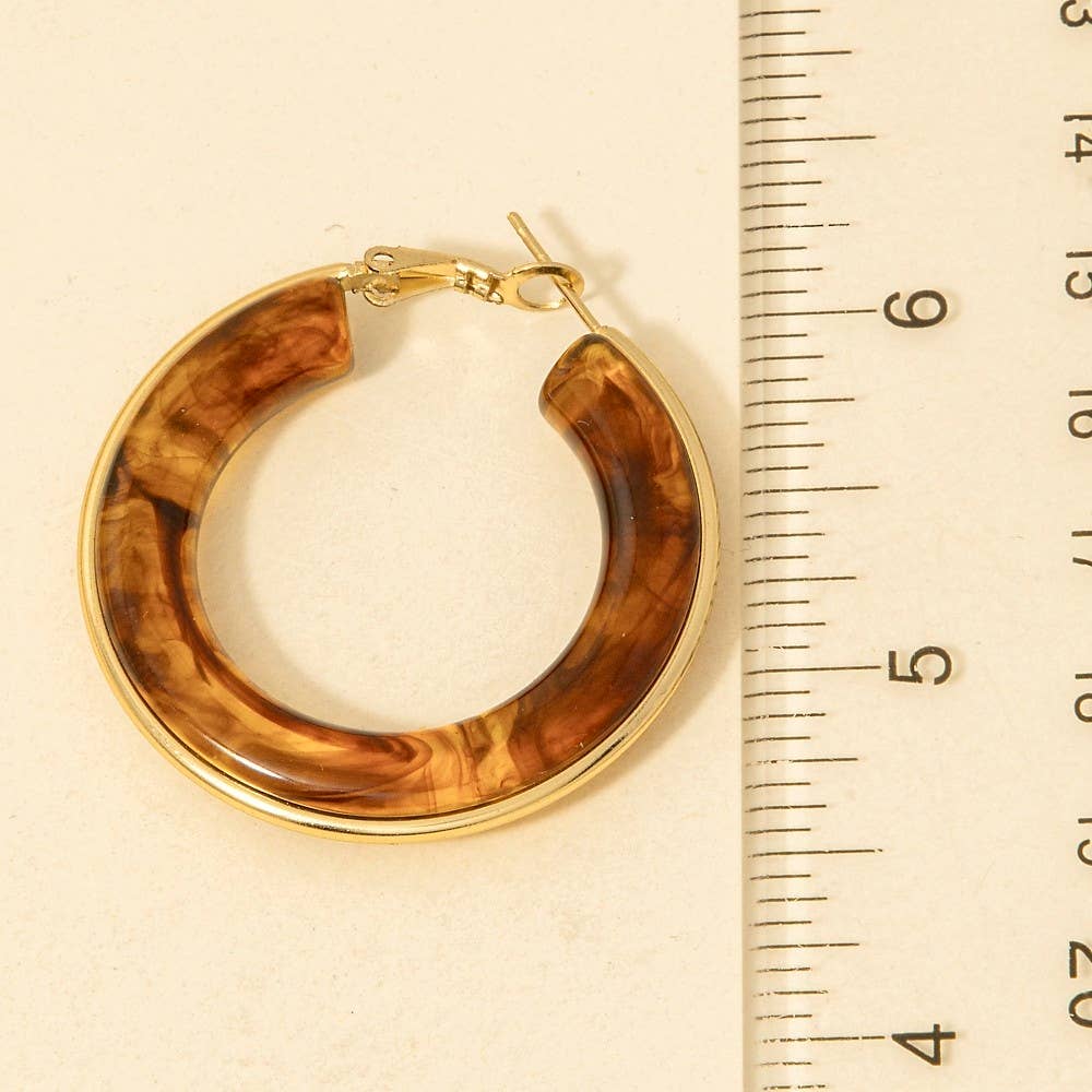 Stainless Steel Edge Acrylic Latch Hoop Earrings: SGBR