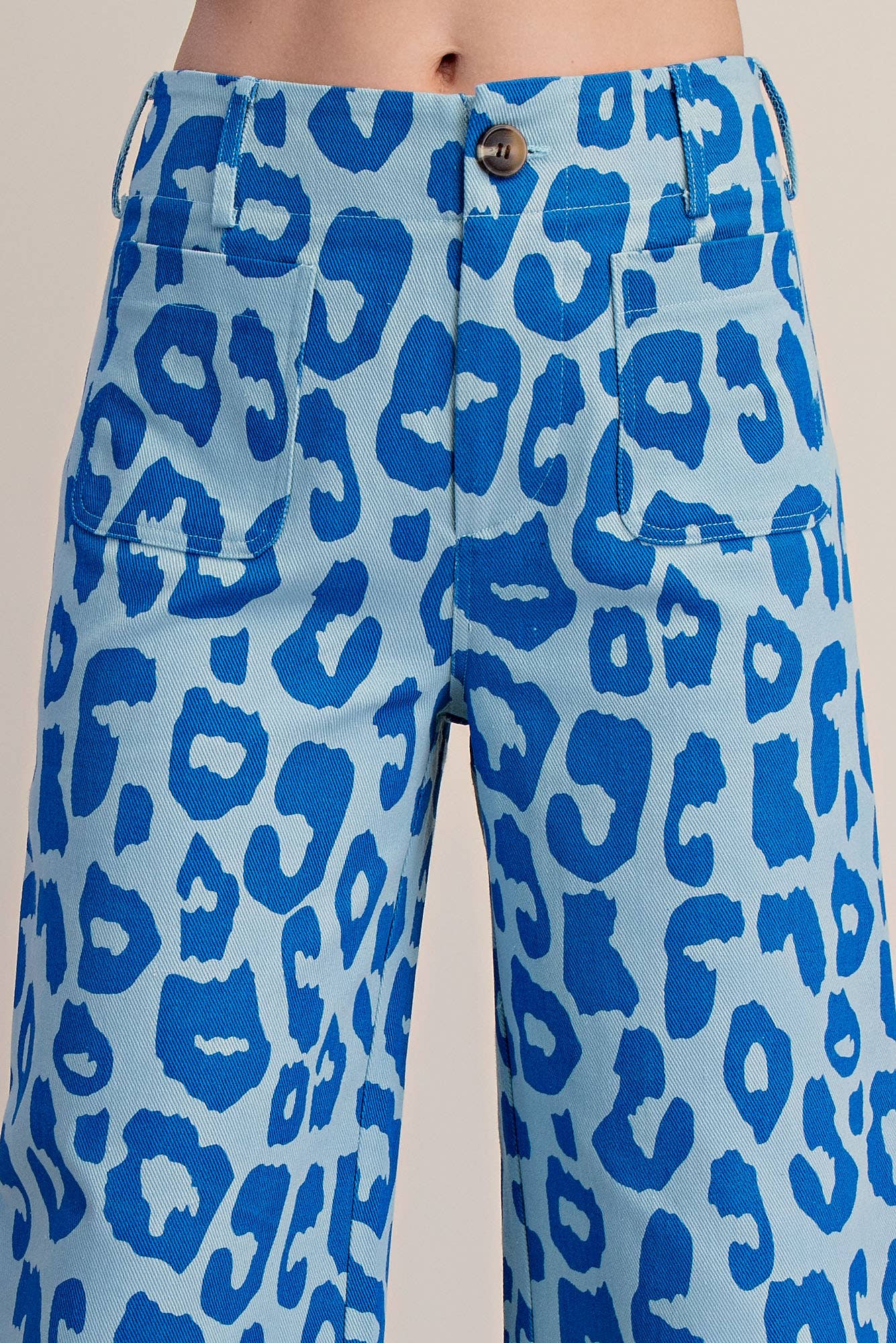 Colette Cropped Wide-Leg Neon Leopard Pants: Pink / M