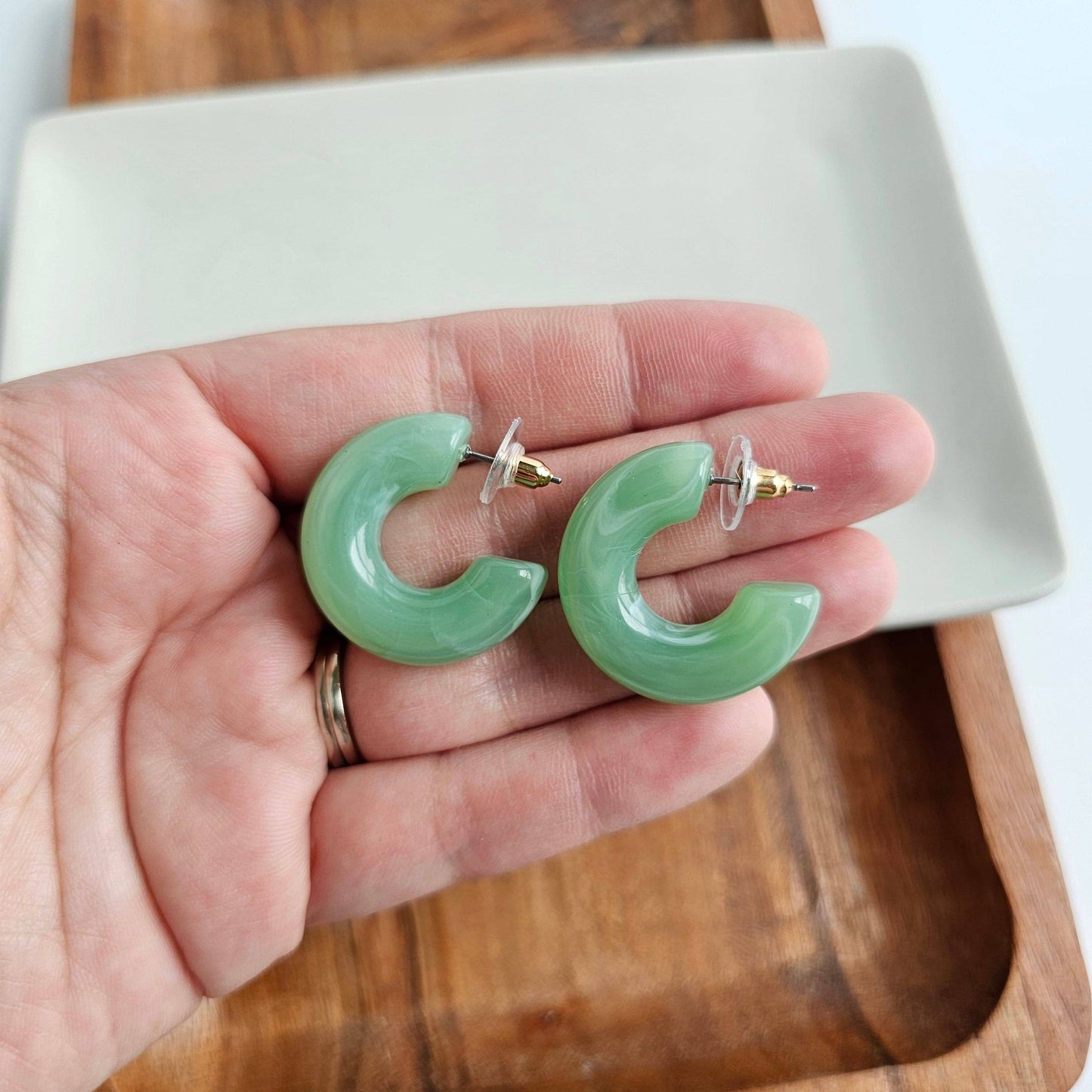 Chloe Hoops - Sage // Jewelry, Earrings, Fall