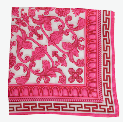 S26085 100% Polyester Lightweight Square Scarf: 03 PNK