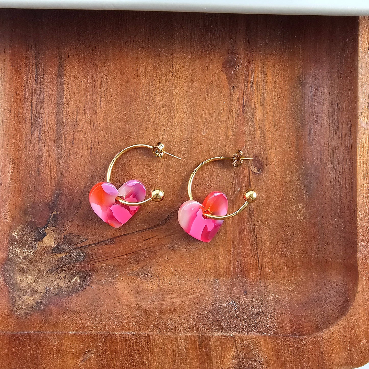 Sweetheart Hoops - Tickled Pink // Valentine's Day Earrings