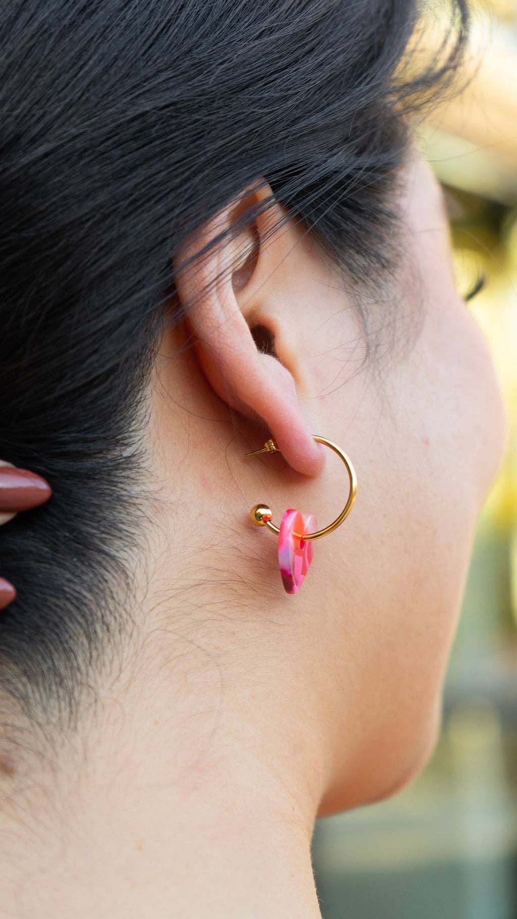 Sweetheart Hoops - Tickled Pink // Valentine's Day Earrings