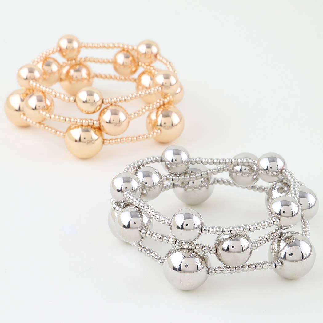 Multi Shiny Beaded Bracelet: GD