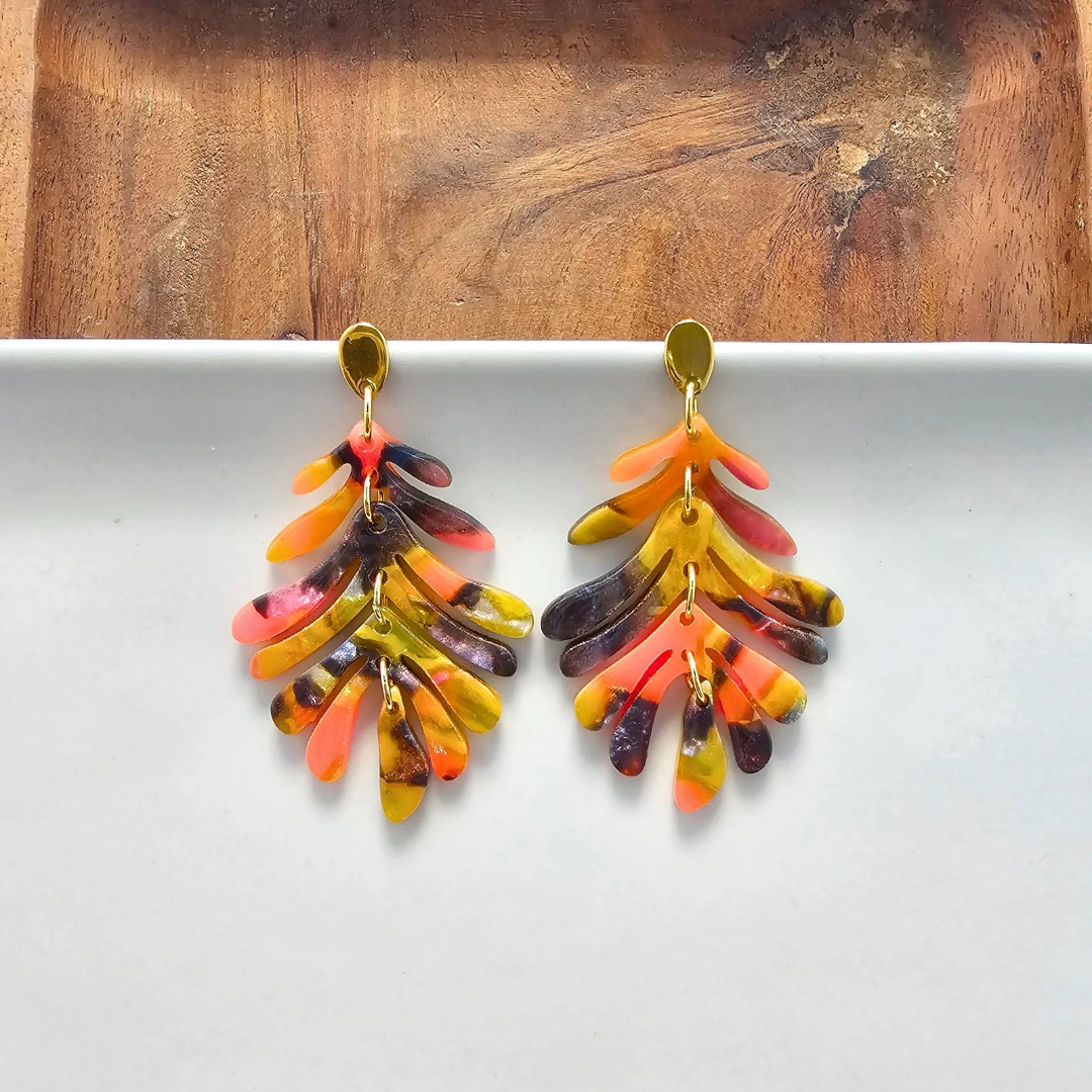 Petite Palm Earrings - Bird of Paradise // Jewelry, Resort