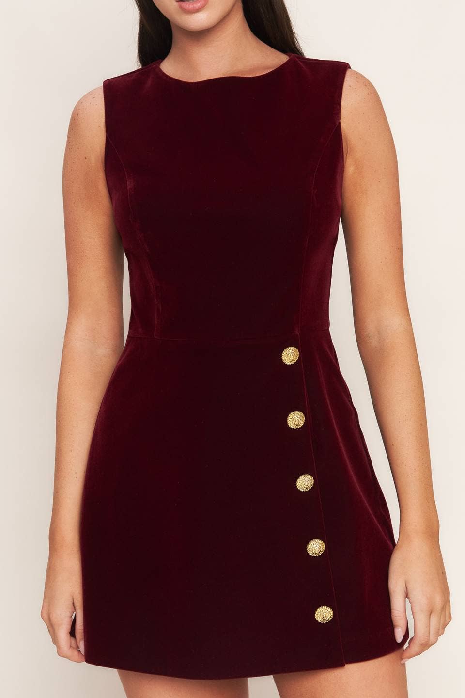 A velvet romper - IP9004: Burgundy / Contemporary / S