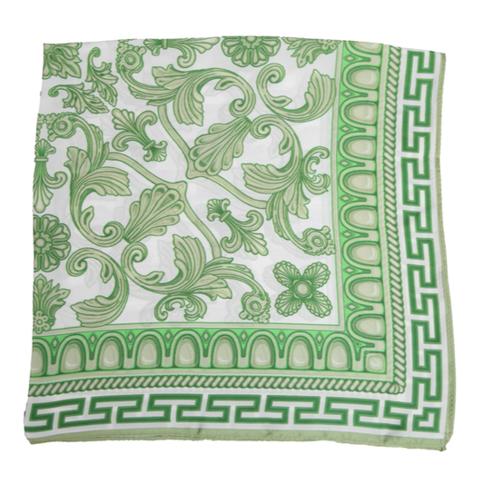 S26085 100% Polyester Lightweight Square Scarf: 02 GRN