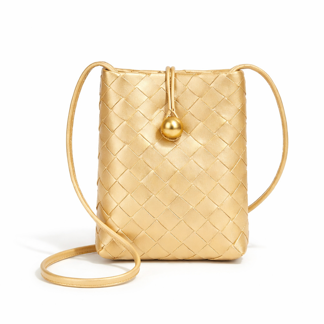P25022 Small Woven Crossbody Bag: 10 Wine