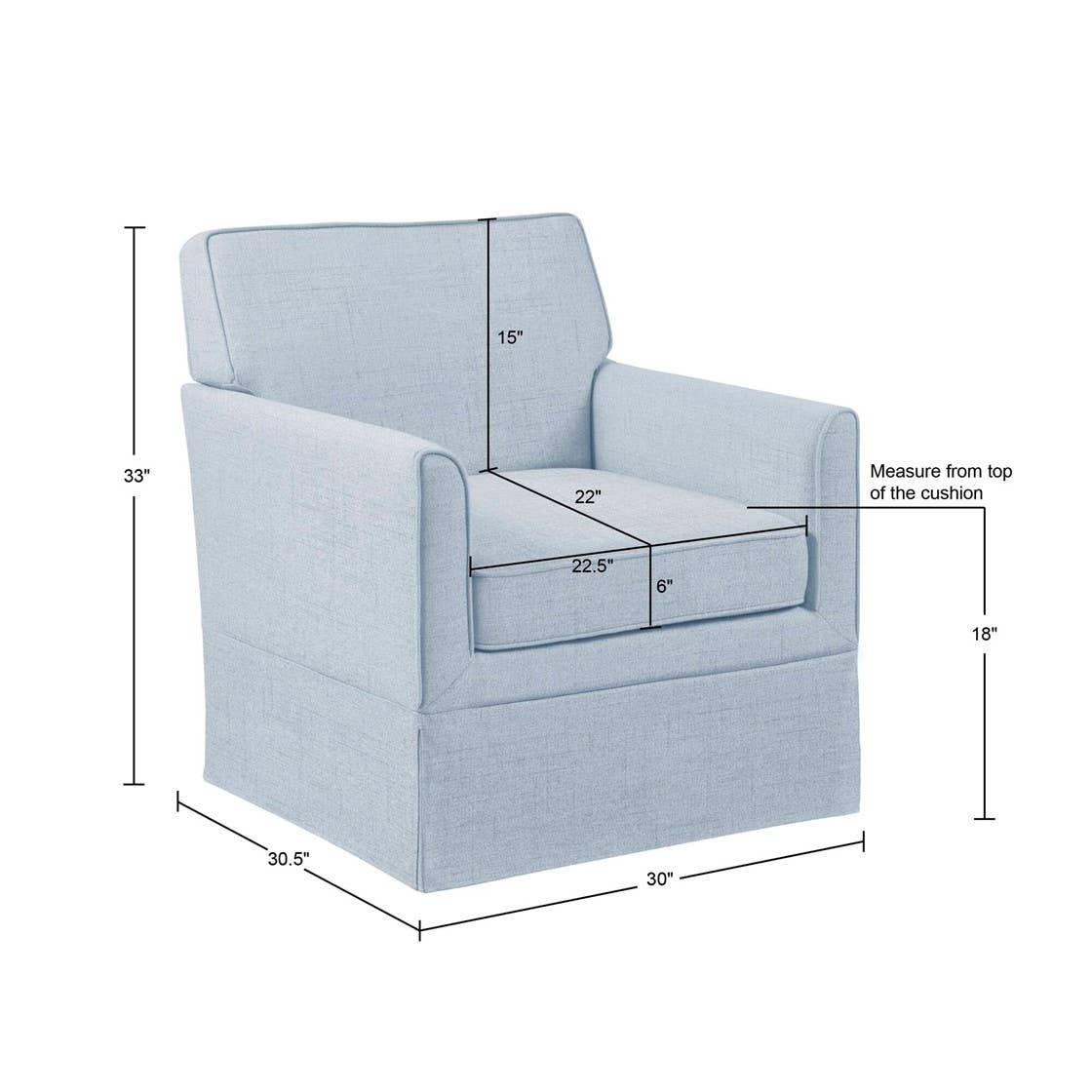 Slipcover Accent Armchair Single Sofa Chair Light Blue