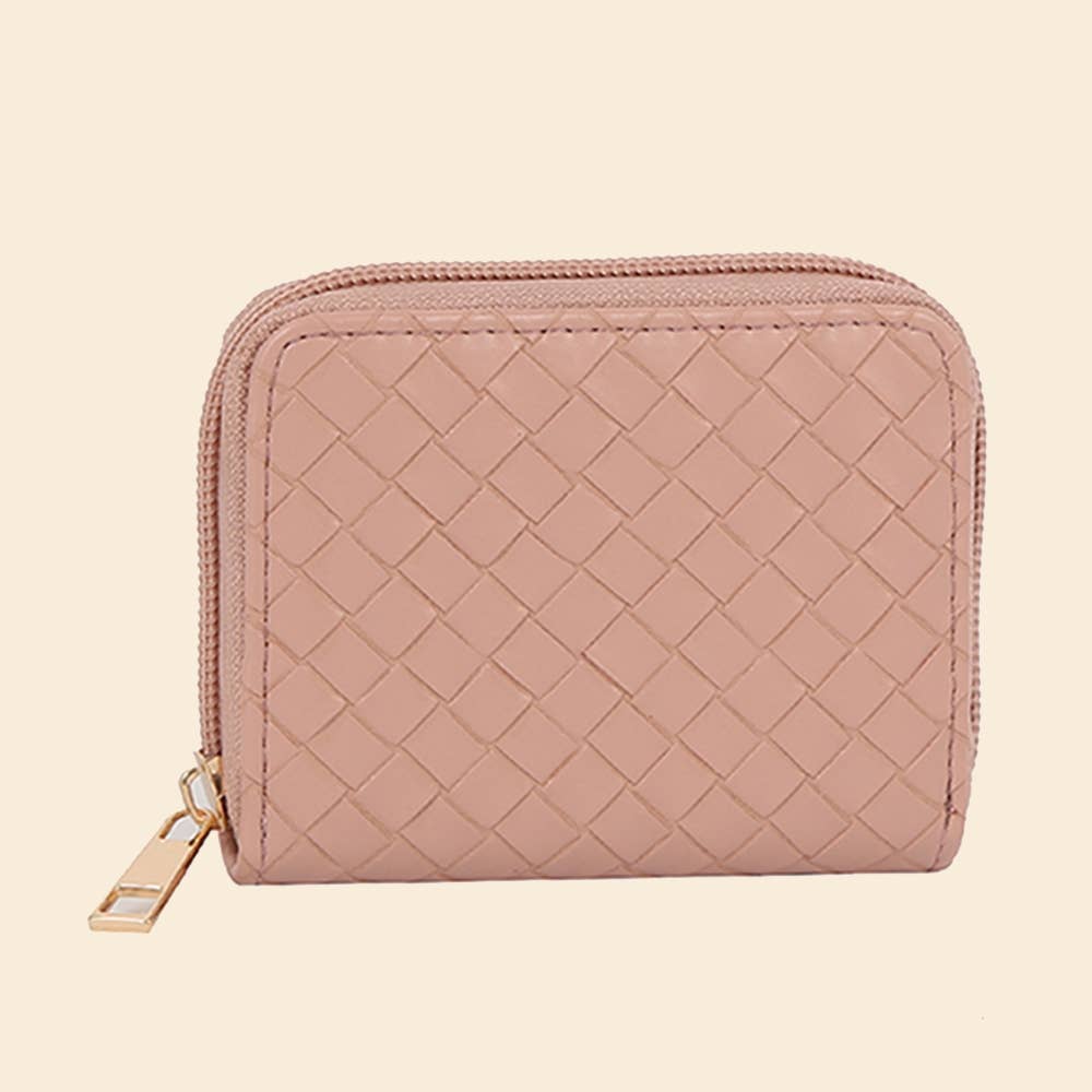 Woven Zip Around Wallet: BK