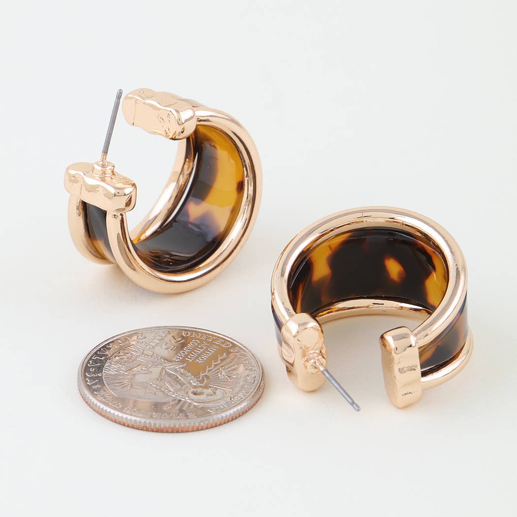 Tortoise Nail Hoop Earrings: GBR