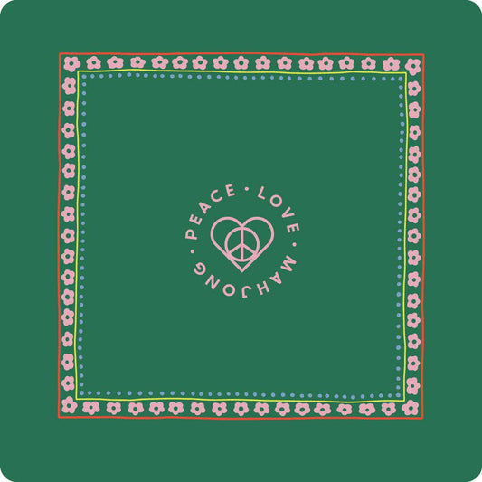 Mats: Dark Green with Pink Flowers