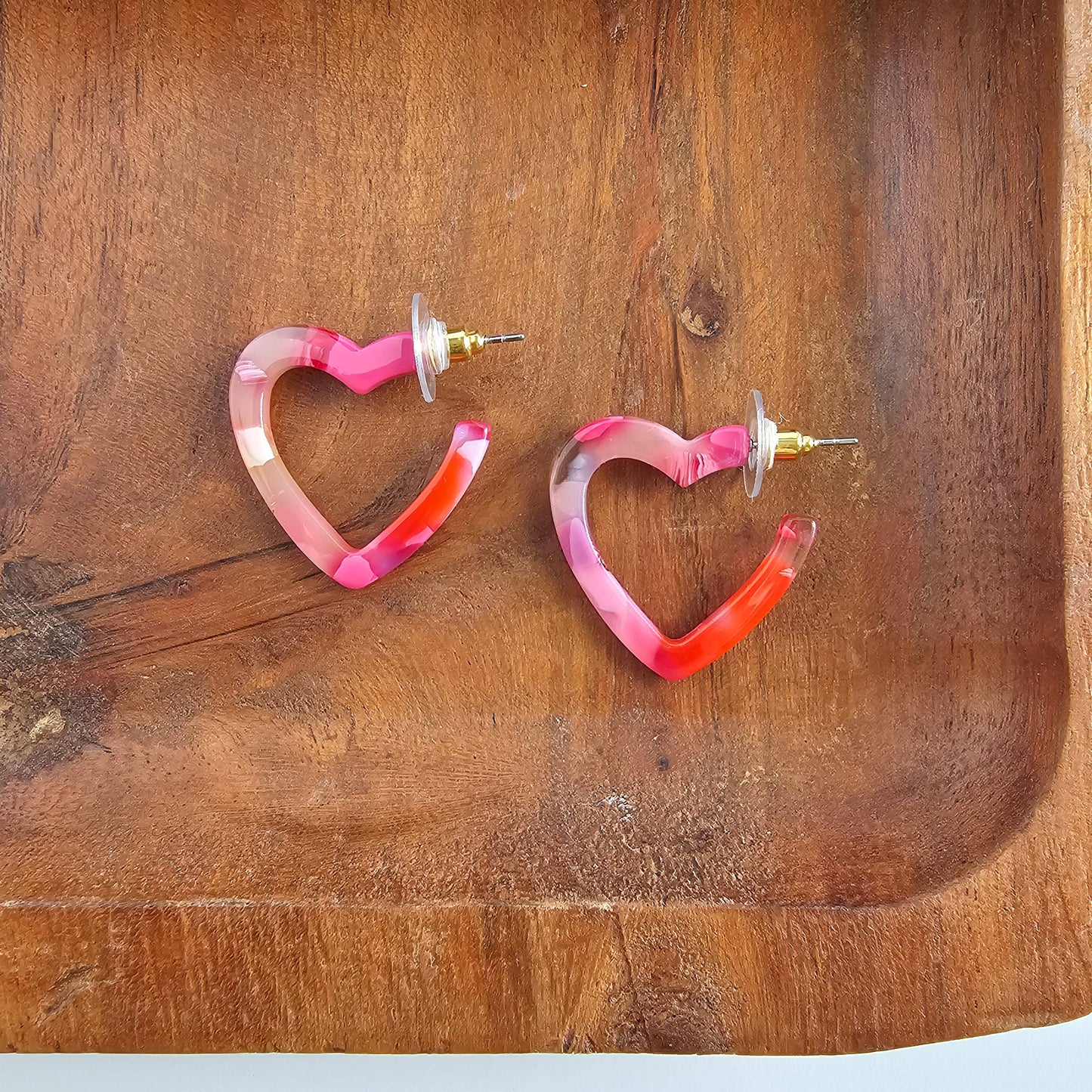 Mini Heart Hoops - Tickled Pink // Valentine's Day Jewelry