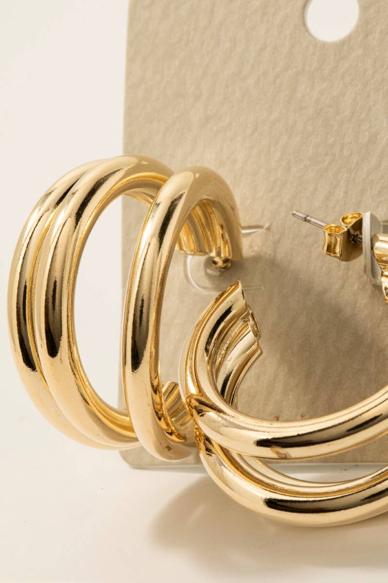 Layered Tube Hoop Earrings: G