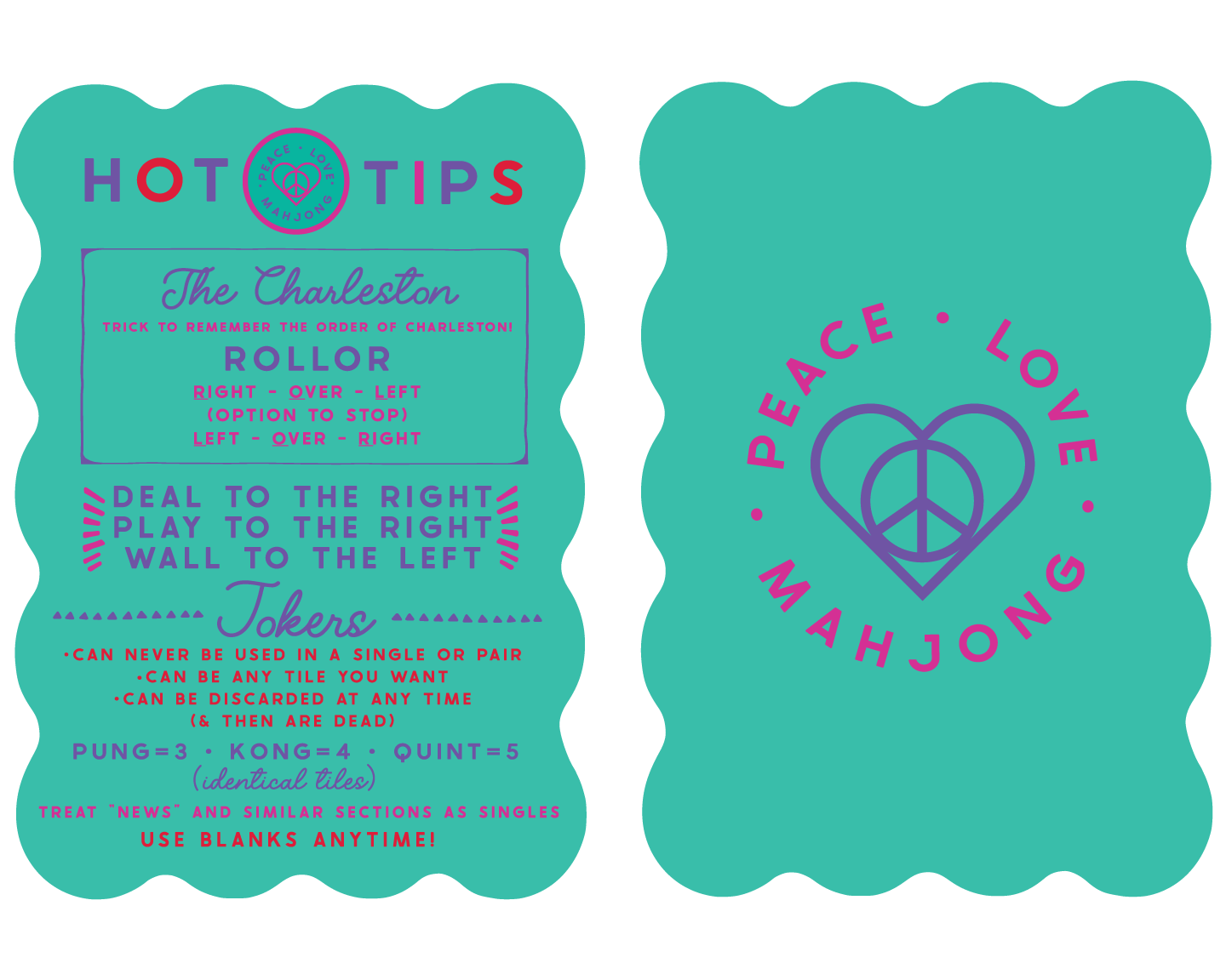 Mahjong Tile Shufflers (Set of 2): Hot Tips - Pink