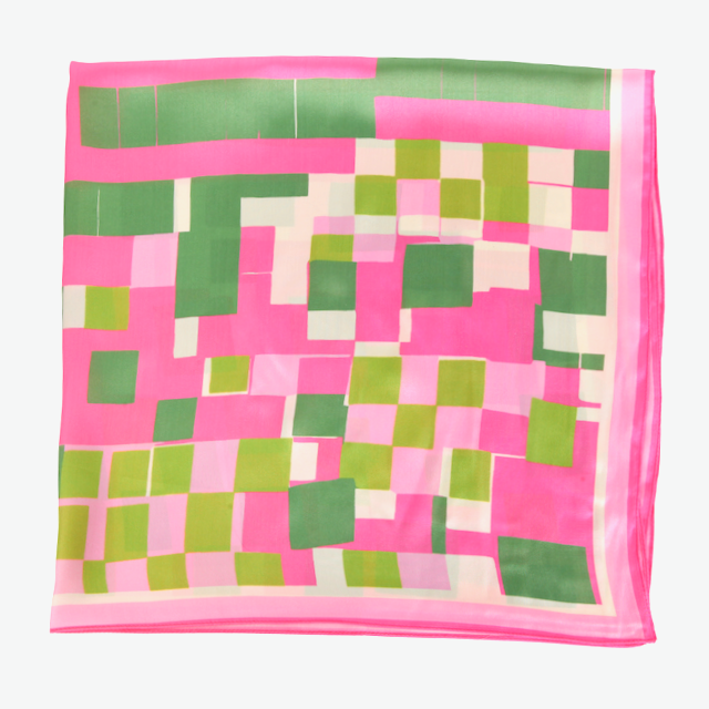 S26078 100% Polyester Lightweight Square Scarf: 01 Pink
