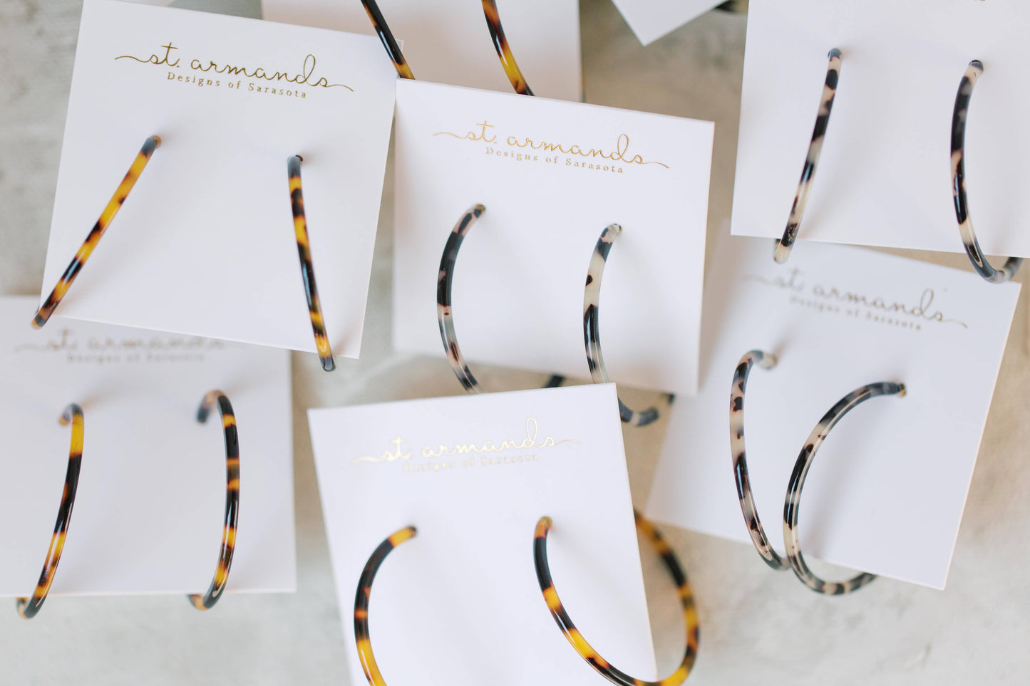 1.25" Skinny Blonde Tortoise Hoop Earrings