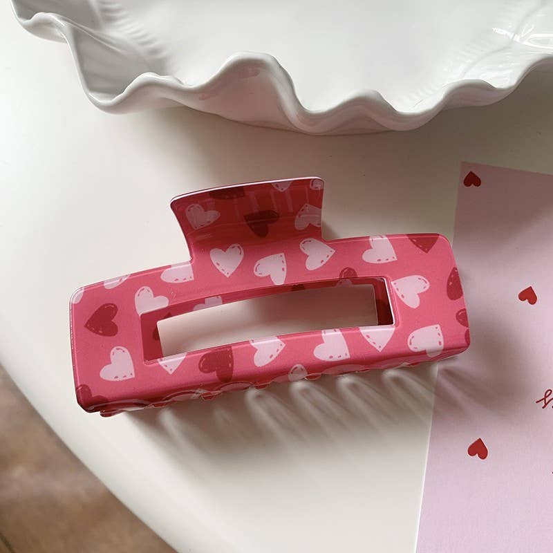 VALENTINE'S  DAY GIFT  HEART HAIR CLAW CLIPS | 40H887: D