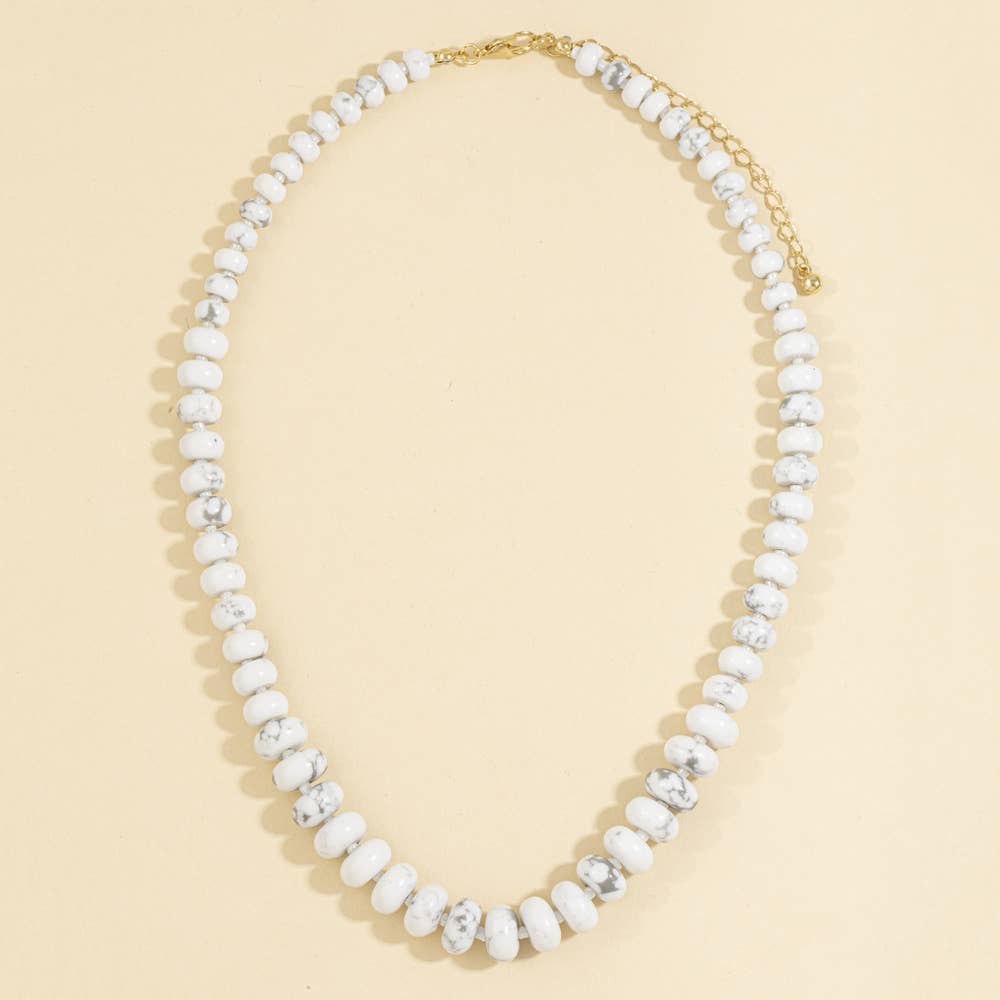 Rondelle Semi Precious Stone Beaded Necklace: LMUL