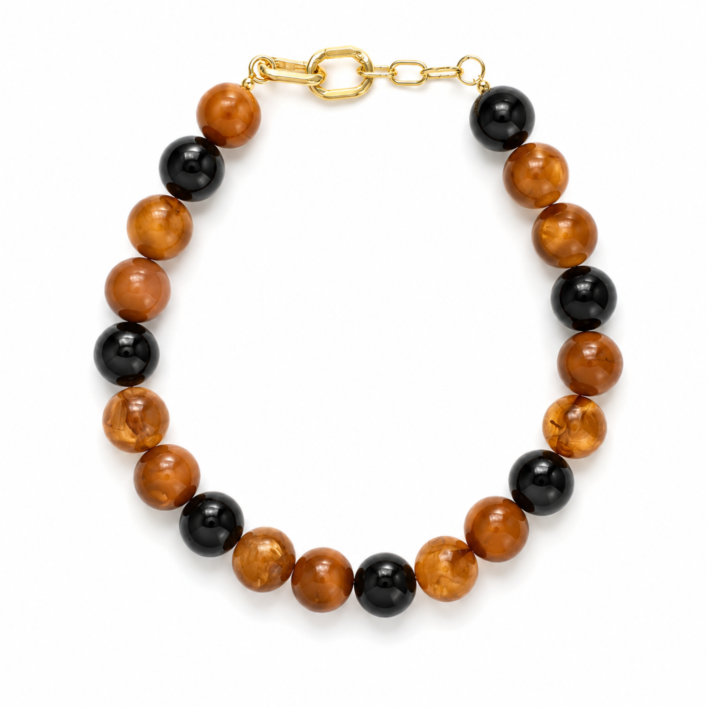 Beaded Color Gumball Statement Necklace: Royal Navy