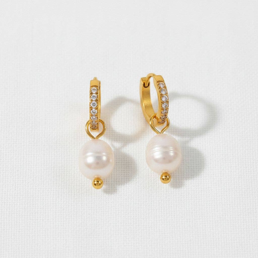 Pearl Hoop Earrings: A1