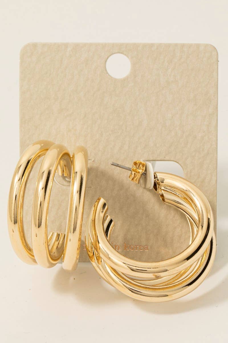 Layered Tube Hoop Earrings: G