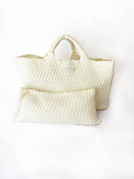 Woven Mahjong Carryall - 6 Colors: Cream