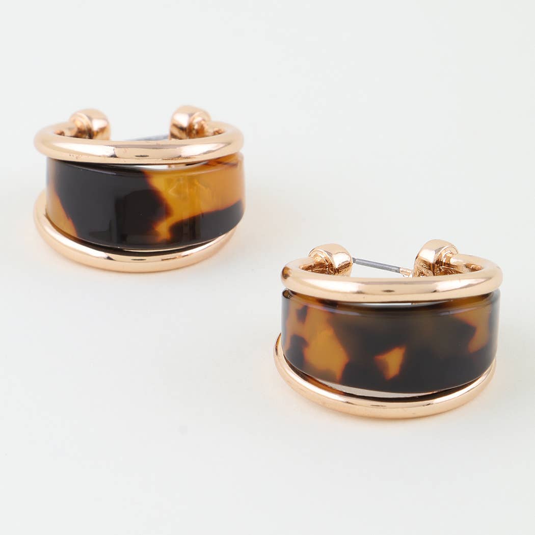 Tortoise Nail Hoop Earrings: GBR