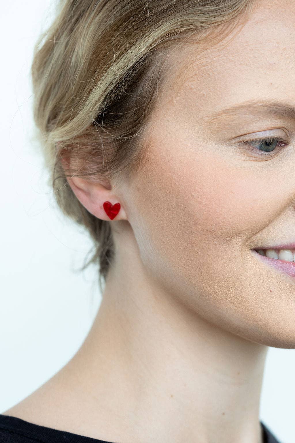 Hand Drawn Heart Studs - Red // Jewelry, Earrings, Valentines