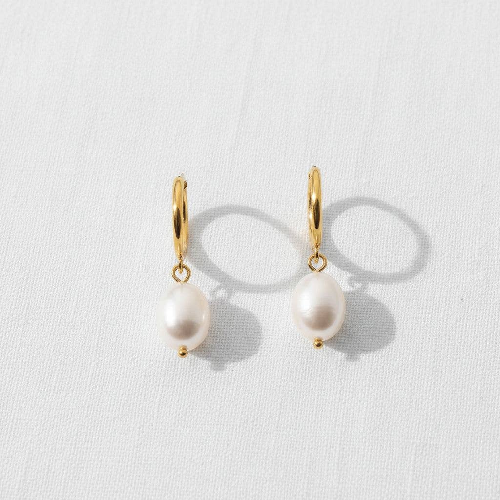 Pearl Hoop Earrings: A1