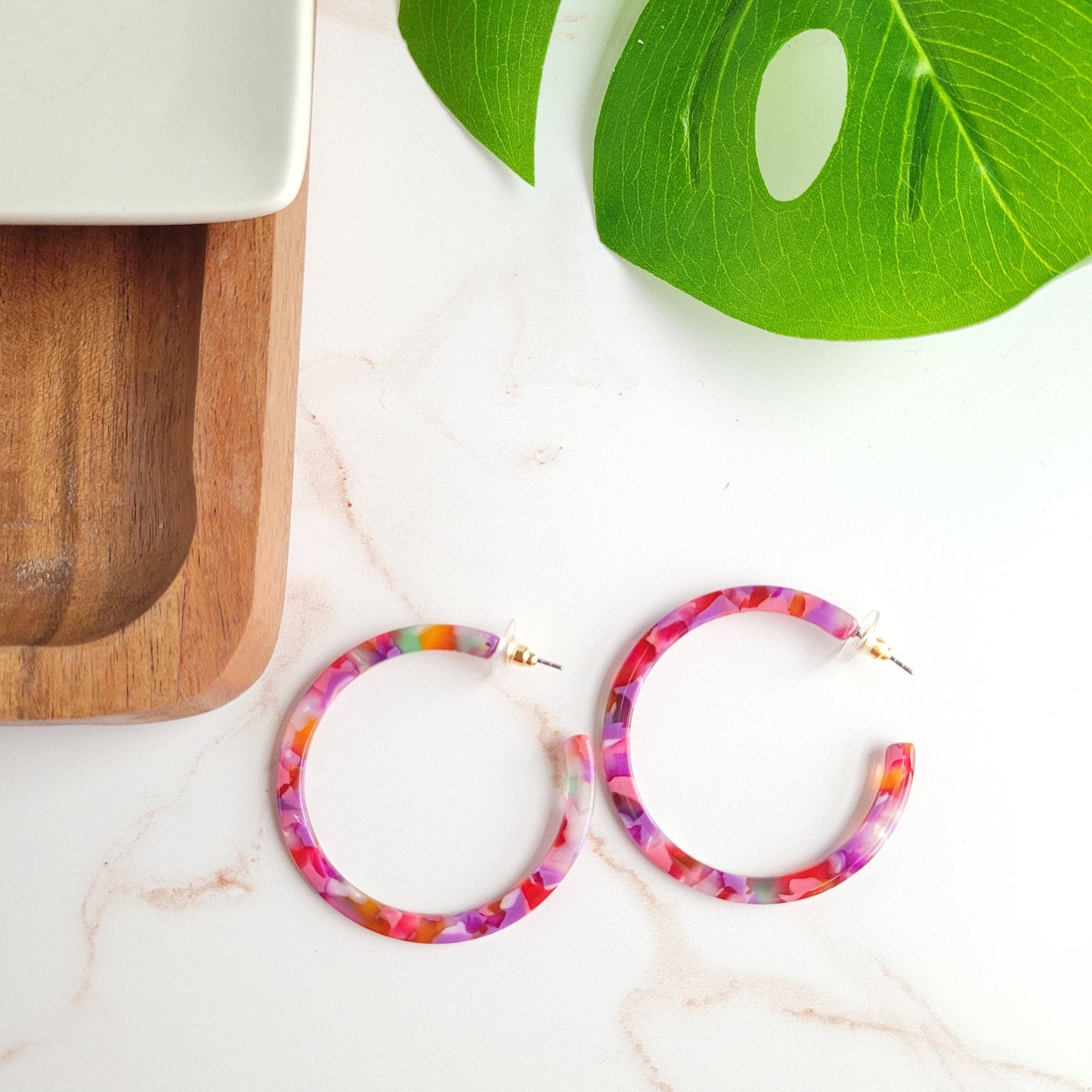 Cameron Hoops - Paradise Pink // Jewelry, Earrings