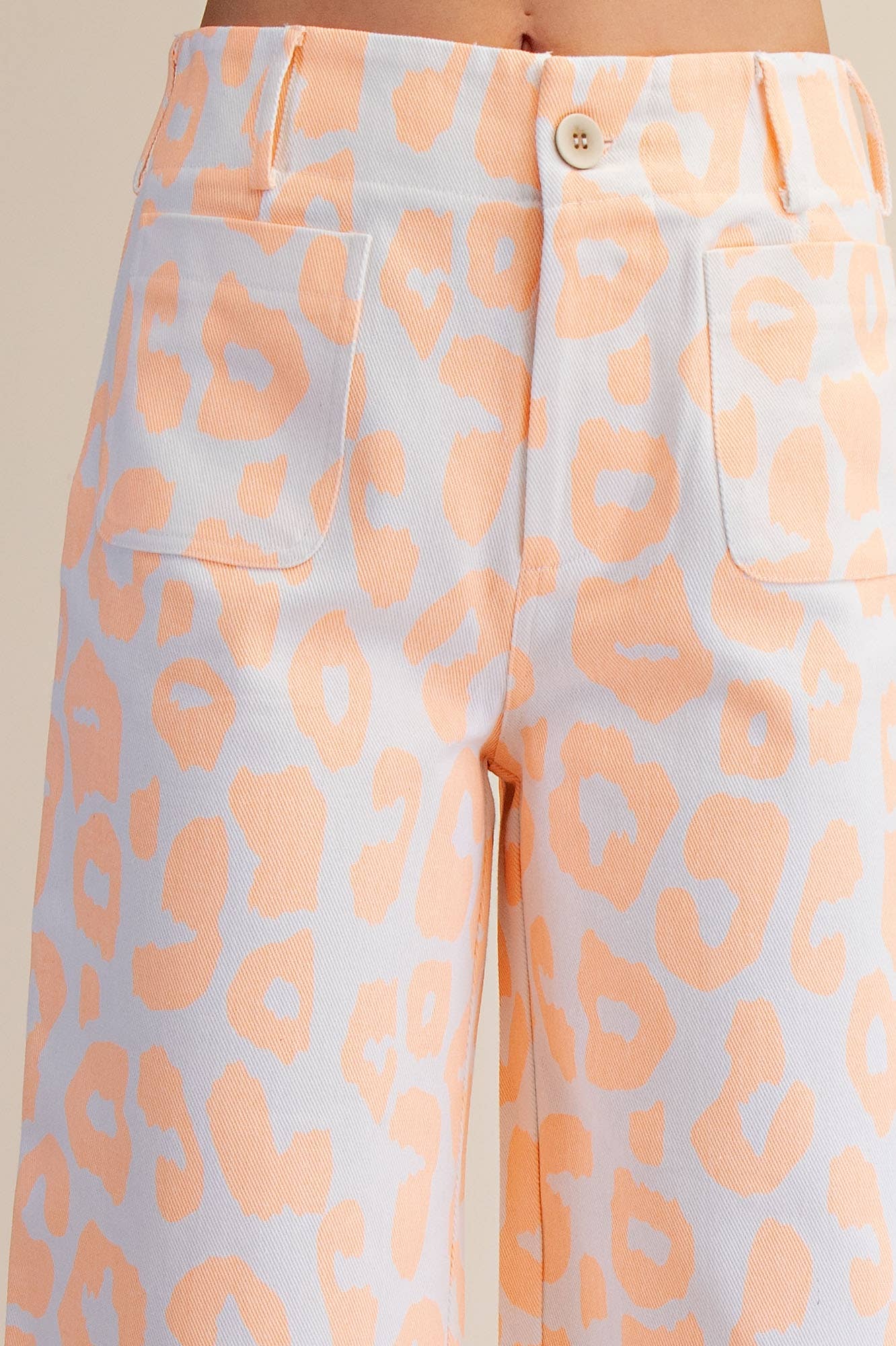 Colette Cropped Wide-Leg Neon Leopard Pants: Pink / M