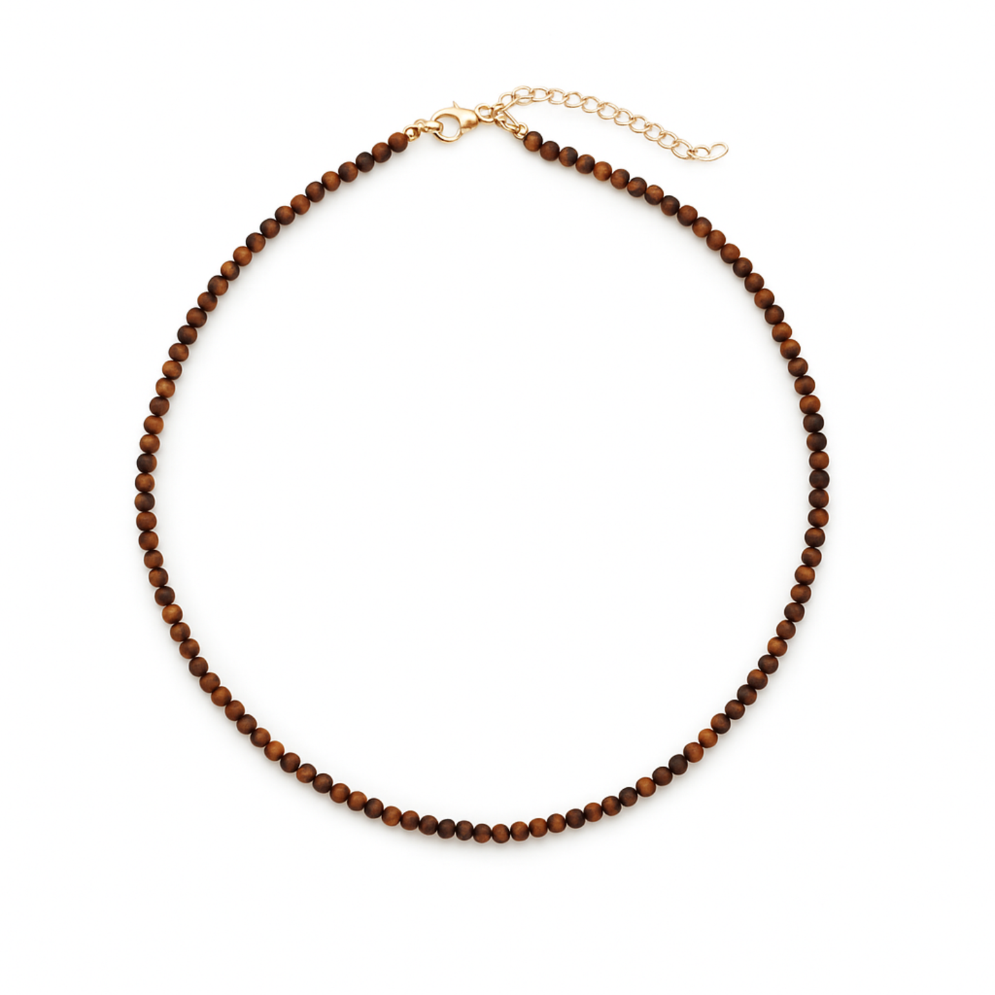 Natural Stone Beads Single Strand Necklace: Rhodonite Pink