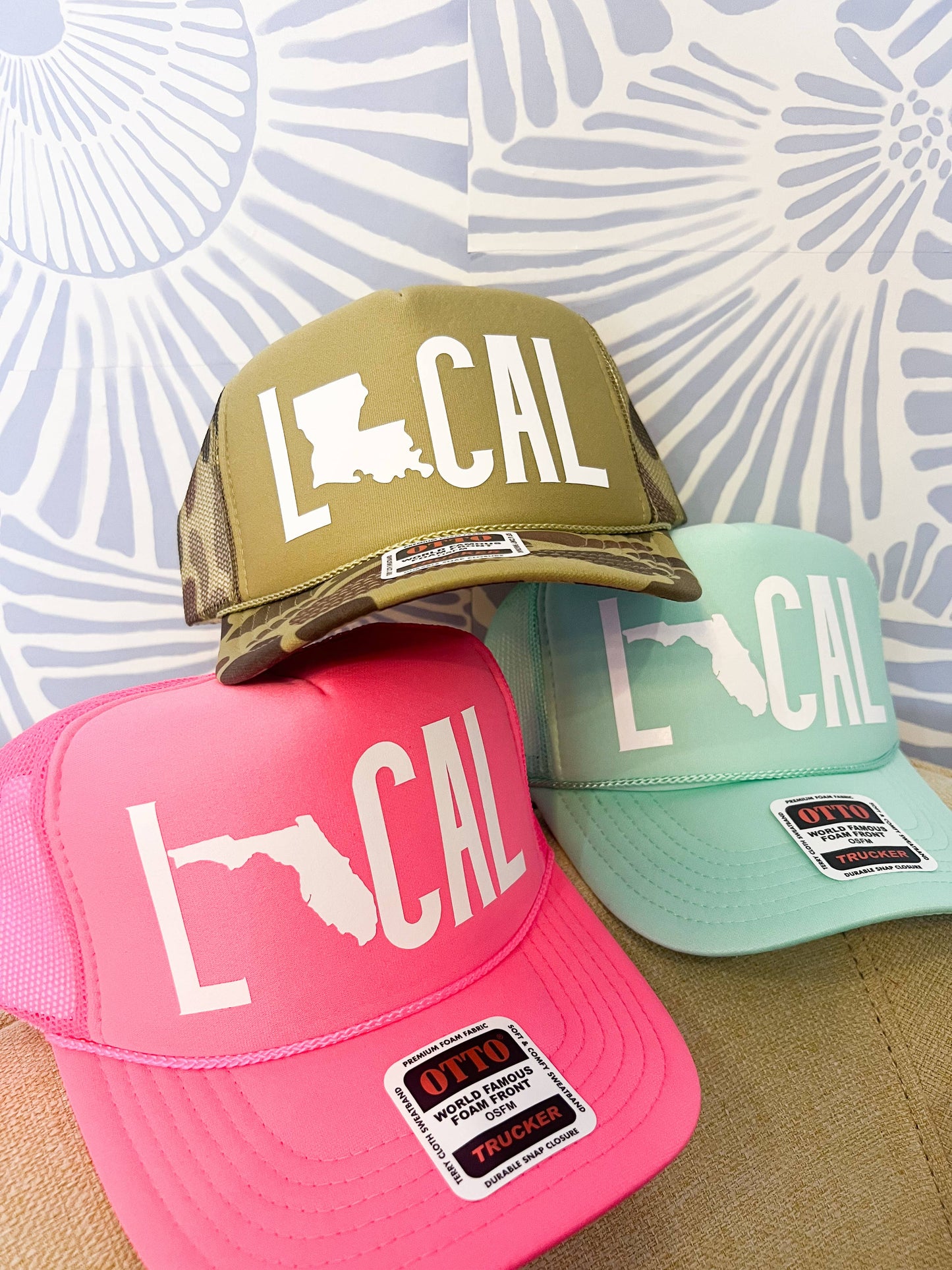 LOCAL Custom State Trucker Hat : Pink