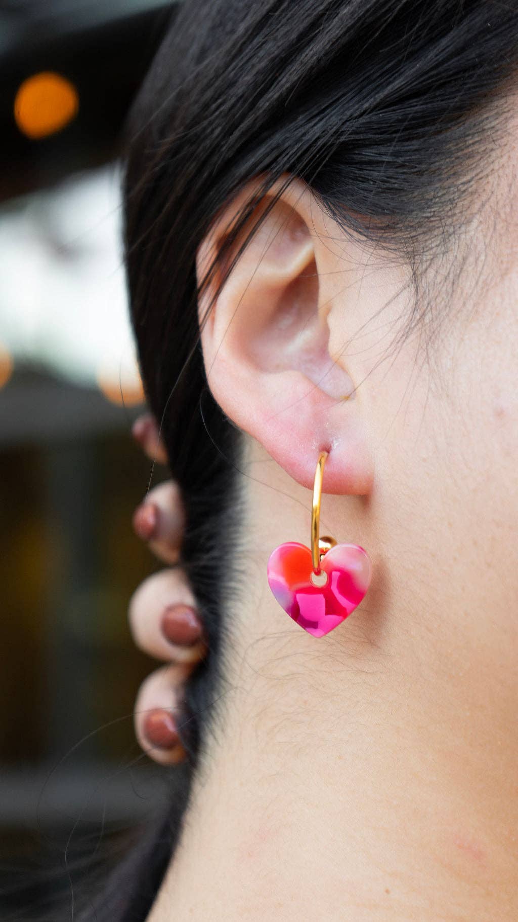 Sweetheart Hoops - Tickled Pink // Valentine's Day Earrings