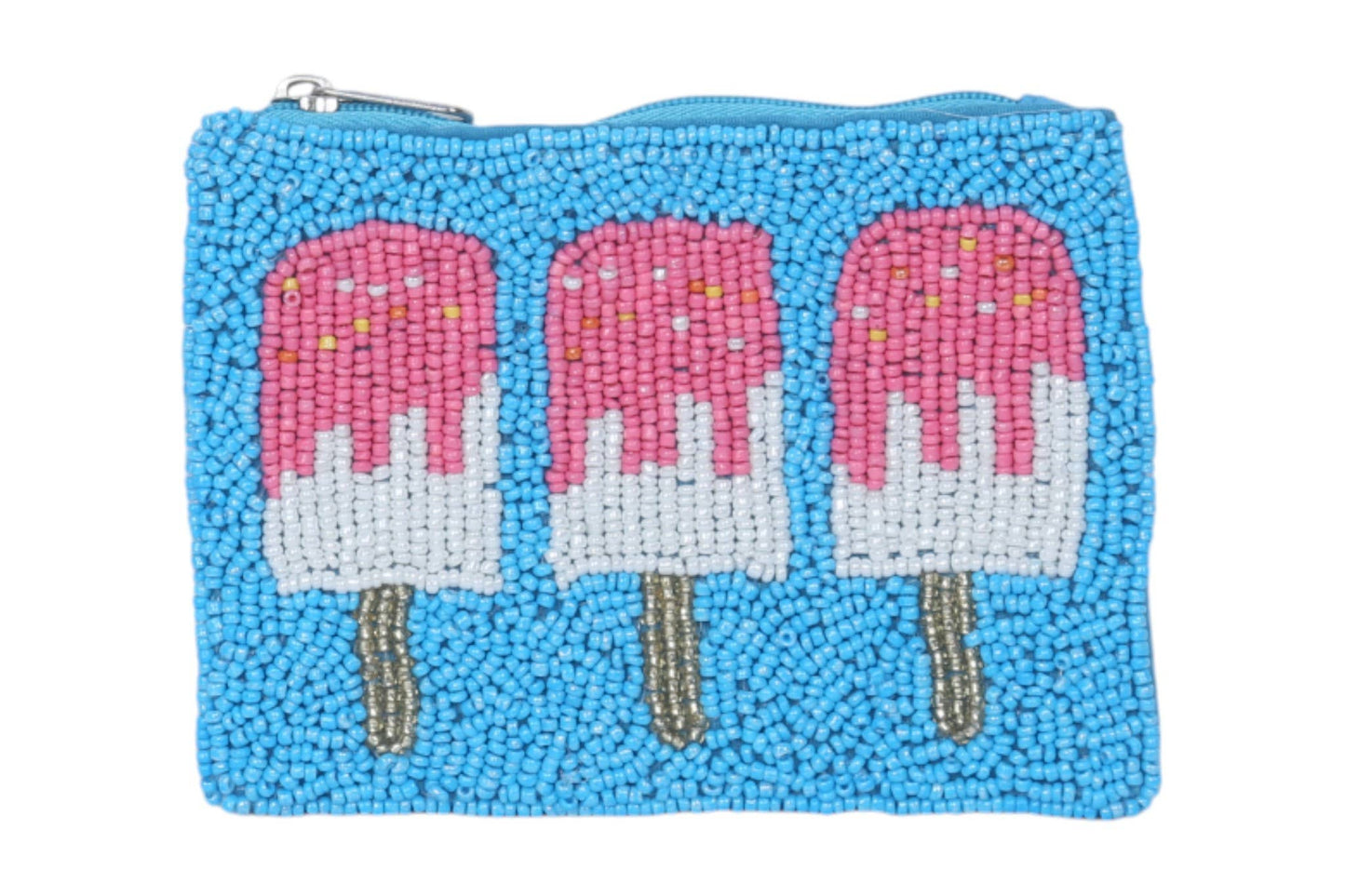 Ice Cream Popsicle Themed Fully Beaded Coin Purse
